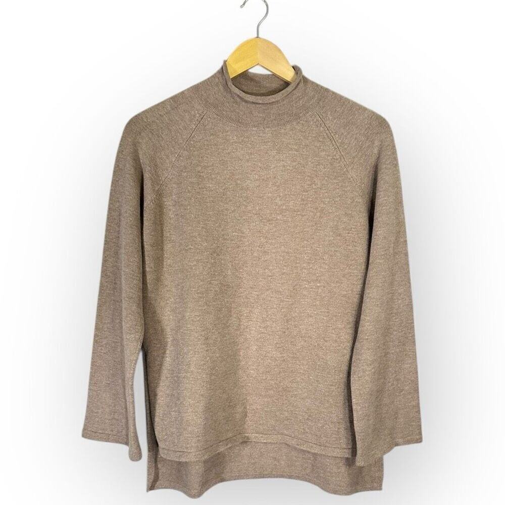 Lulus Mock Neck Pullover Sweater Women’s Size Small Beige 3/4 Sleeves Brand New